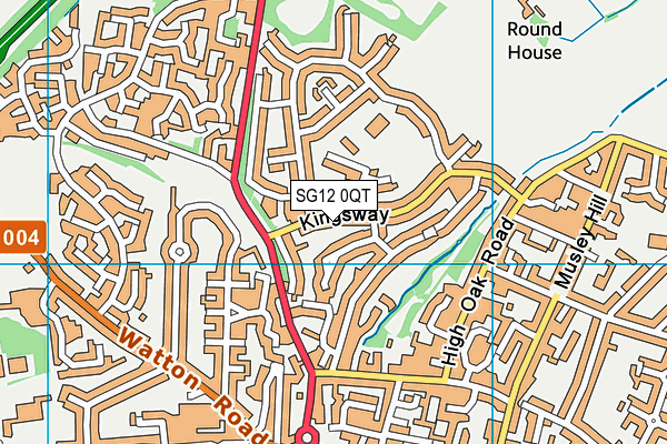 SG12 0QT map - OS VectorMap District (Ordnance Survey)