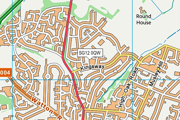 SG12 0QW map - OS VectorMap District (Ordnance Survey)