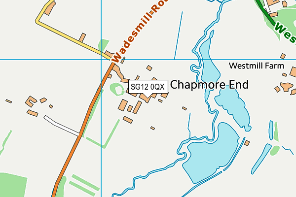 SG12 0QX map - OS VectorMap District (Ordnance Survey)