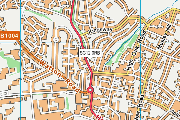 SG12 0RB map - OS VectorMap District (Ordnance Survey)