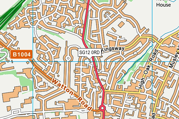 SG12 0RD map - OS VectorMap District (Ordnance Survey)