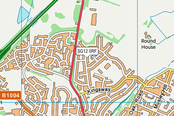 SG12 0RF map - OS VectorMap District (Ordnance Survey)