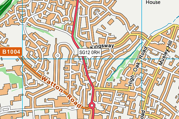 SG12 0RH map - OS VectorMap District (Ordnance Survey)