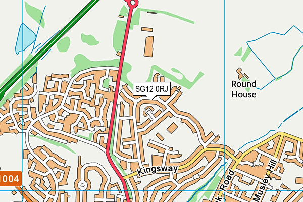 SG12 0RJ map - OS VectorMap District (Ordnance Survey)