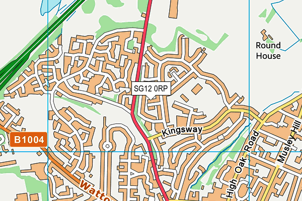 SG12 0RP map - OS VectorMap District (Ordnance Survey)