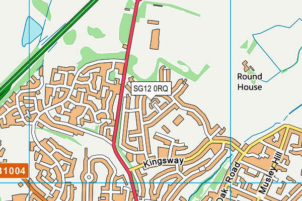 SG12 0RQ map - OS VectorMap District (Ordnance Survey)