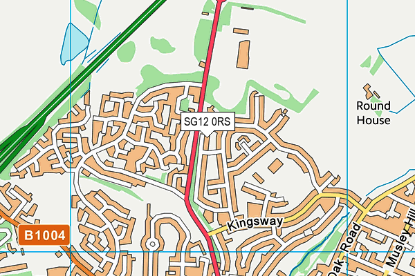 SG12 0RS map - OS VectorMap District (Ordnance Survey)