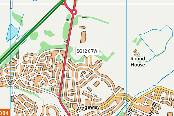 SG12 0RW map - OS VectorMap District (Ordnance Survey)