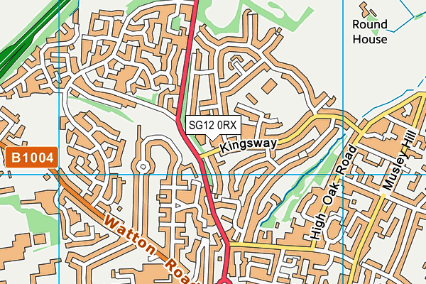 SG12 0RX map - OS VectorMap District (Ordnance Survey)