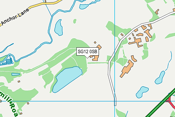 SG12 0SB map - OS VectorMap District (Ordnance Survey)