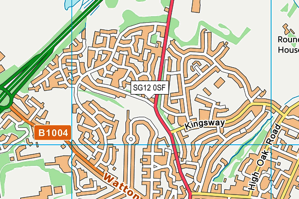 SG12 0SF map - OS VectorMap District (Ordnance Survey)