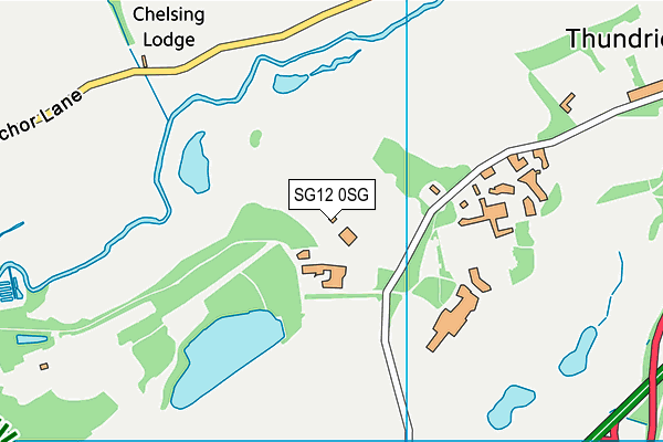 SG12 0SG map - OS VectorMap District (Ordnance Survey)