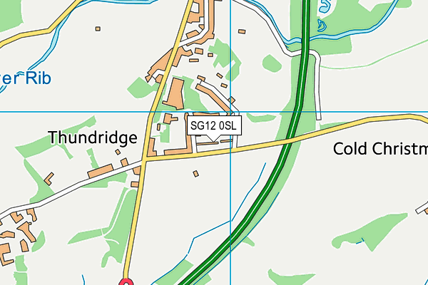 SG12 0SL map - OS VectorMap District (Ordnance Survey)