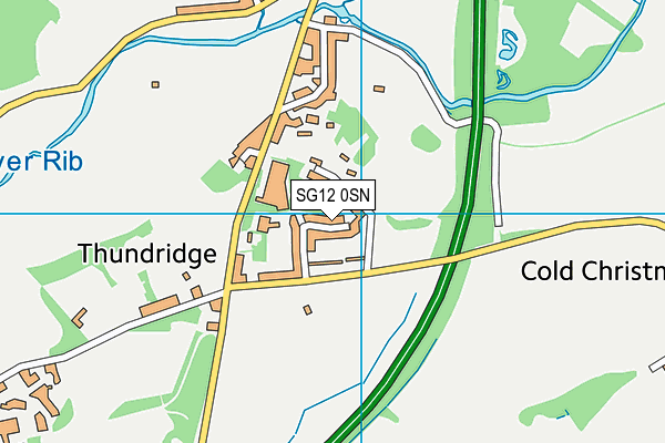 SG12 0SN map - OS VectorMap District (Ordnance Survey)