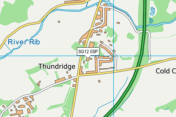 SG12 0SP map - OS VectorMap District (Ordnance Survey)