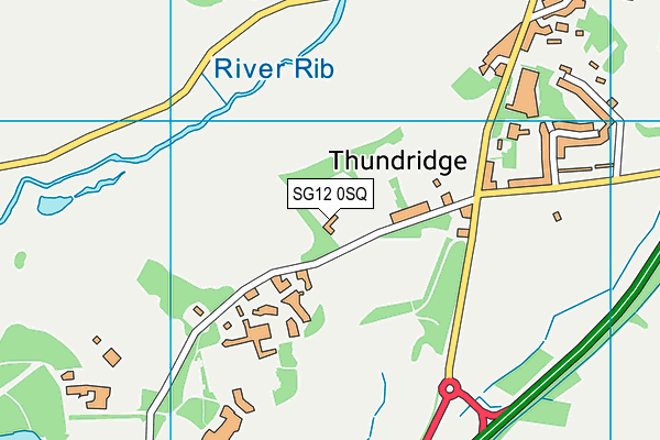 SG12 0SQ map - OS VectorMap District (Ordnance Survey)