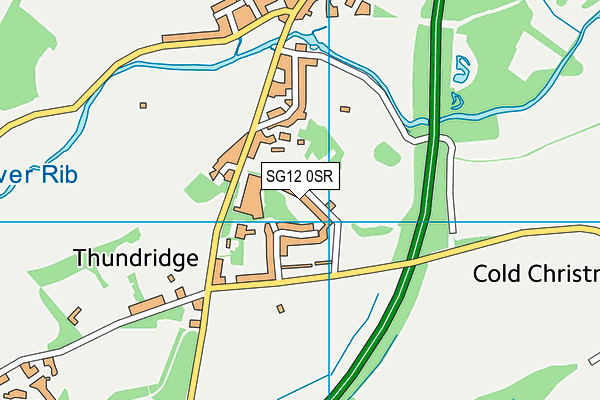 SG12 0SR map - OS VectorMap District (Ordnance Survey)