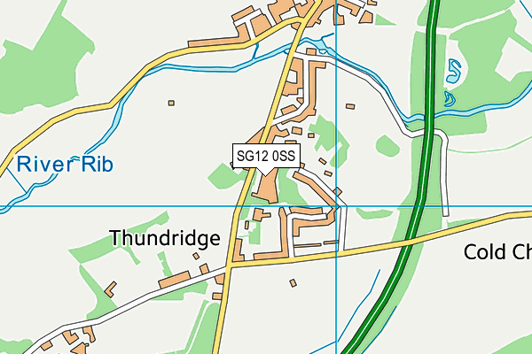 SG12 0SS map - OS VectorMap District (Ordnance Survey)