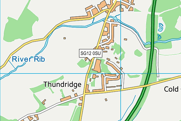 Thundridge Sports Ground map (SG12 0SU) - OS VectorMap District (Ordnance Survey)