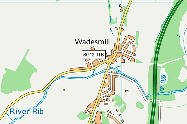 SG12 0TB map - OS VectorMap District (Ordnance Survey)