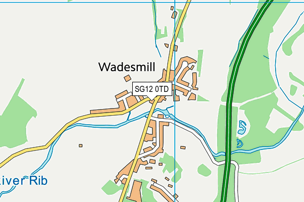 SG12 0TD map - OS VectorMap District (Ordnance Survey)