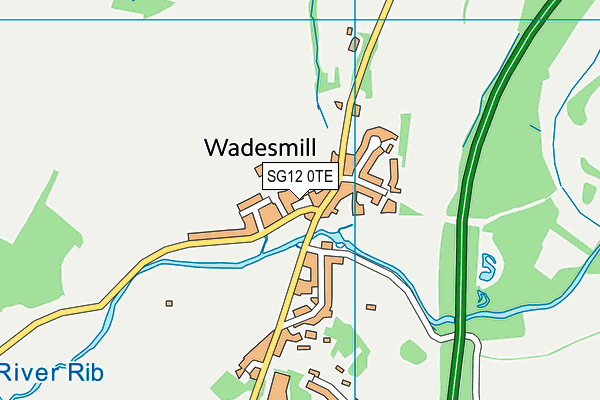 SG12 0TE map - OS VectorMap District (Ordnance Survey)
