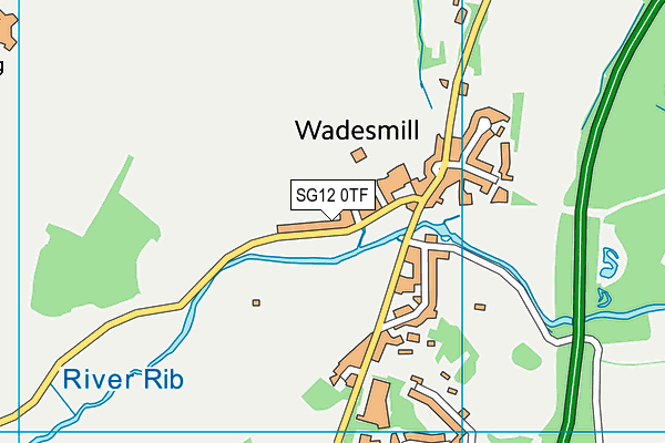 SG12 0TF map - OS VectorMap District (Ordnance Survey)