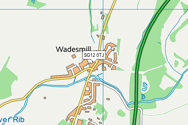 SG12 0TJ map - OS VectorMap District (Ordnance Survey)