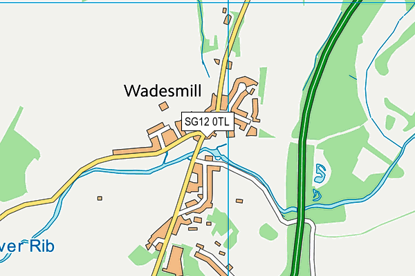 SG12 0TL map - OS VectorMap District (Ordnance Survey)
