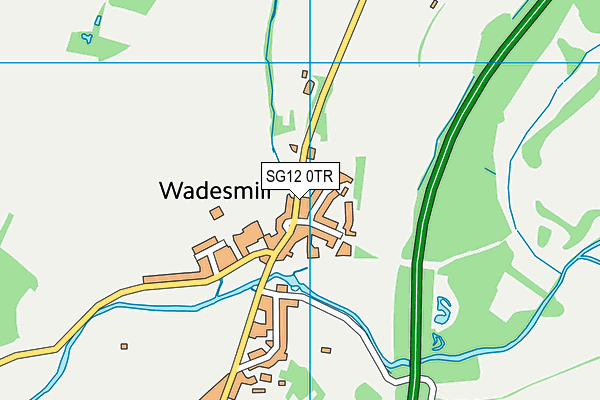 SG12 0TR map - OS VectorMap District (Ordnance Survey)