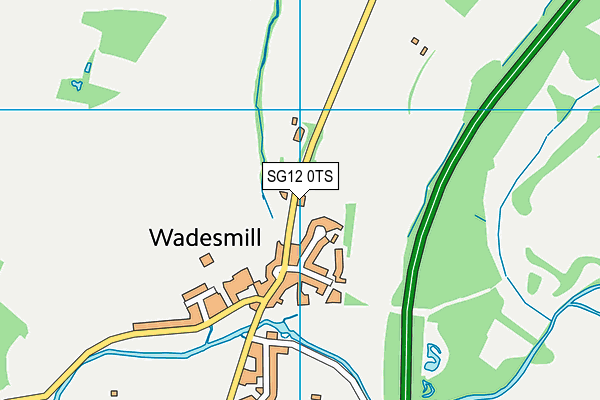 SG12 0TS map - OS VectorMap District (Ordnance Survey)