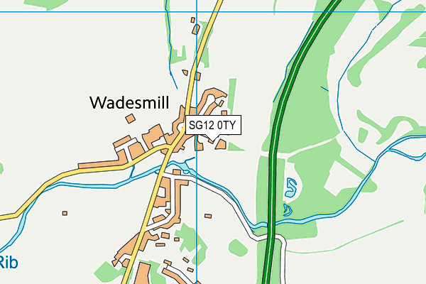 SG12 0TY map - OS VectorMap District (Ordnance Survey)