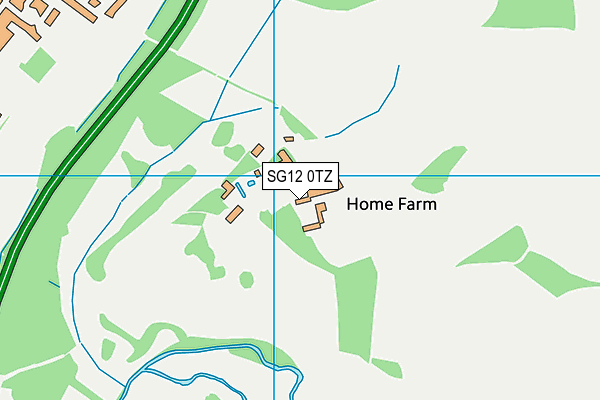 SG12 0TZ map - OS VectorMap District (Ordnance Survey)