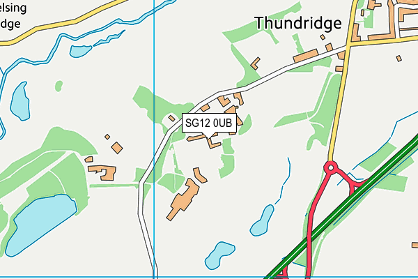 SG12 0UB map - OS VectorMap District (Ordnance Survey)