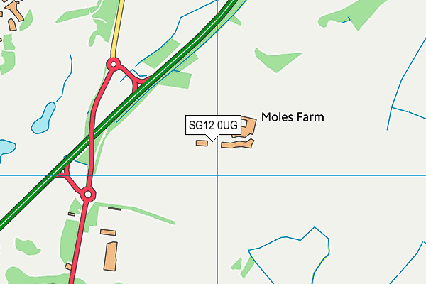 SG12 0UG map - OS VectorMap District (Ordnance Survey)