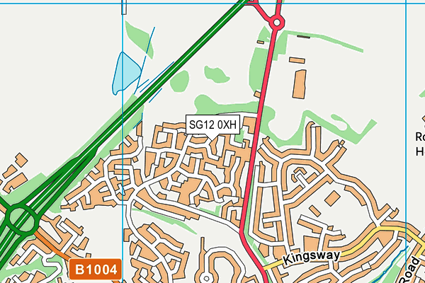 SG12 0XH map - OS VectorMap District (Ordnance Survey)