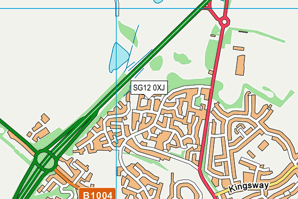 SG12 0XJ map - OS VectorMap District (Ordnance Survey)