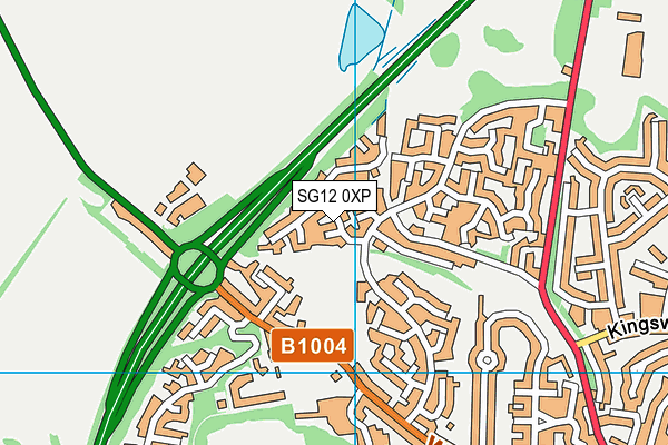 SG12 0XP map - OS VectorMap District (Ordnance Survey)