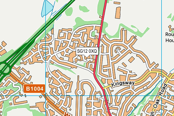 SG12 0XQ map - OS VectorMap District (Ordnance Survey)