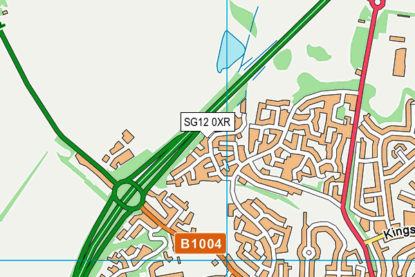 SG12 0XR map - OS VectorMap District (Ordnance Survey)