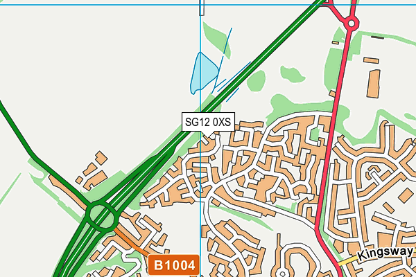 SG12 0XS map - OS VectorMap District (Ordnance Survey)