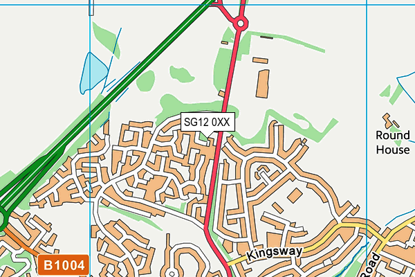 SG12 0XX map - OS VectorMap District (Ordnance Survey)