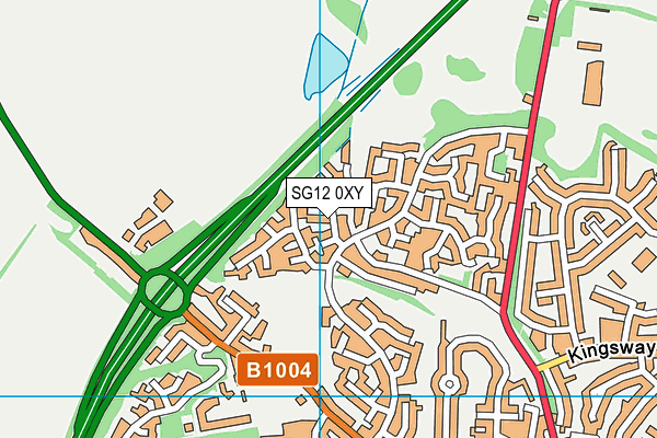 SG12 0XY map - OS VectorMap District (Ordnance Survey)