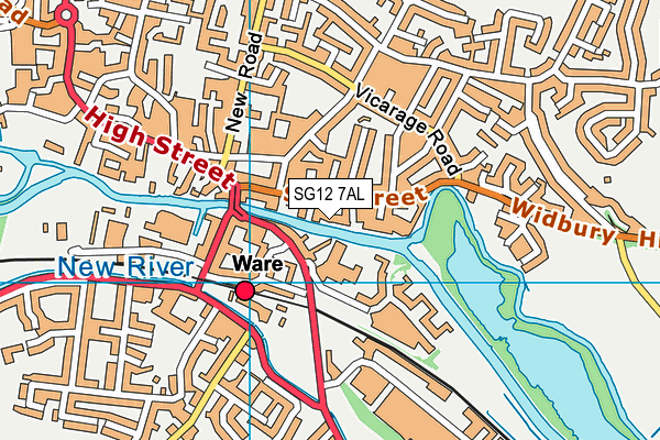 SG12 7AL map - OS VectorMap District (Ordnance Survey)