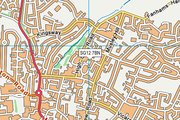 SG12 7BN map - OS VectorMap District (Ordnance Survey)