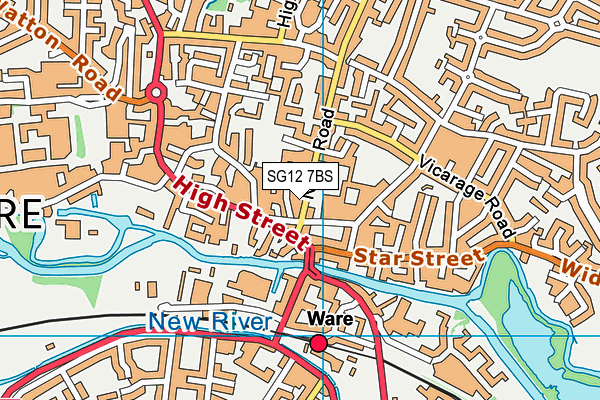 SG12 7BS map - OS VectorMap District (Ordnance Survey)