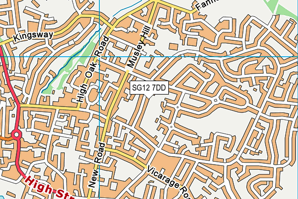 SG12 7DD map - OS VectorMap District (Ordnance Survey)