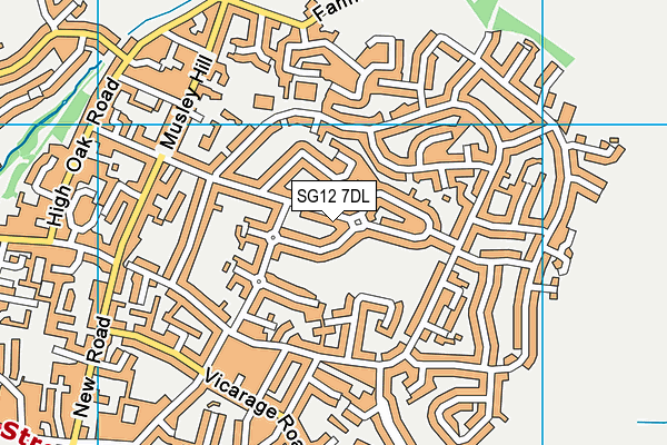 SG12 7DL map - OS VectorMap District (Ordnance Survey)