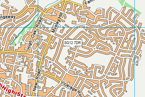 SG12 7DR map - OS VectorMap District (Ordnance Survey)