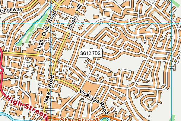 SG12 7DS map - OS VectorMap District (Ordnance Survey)